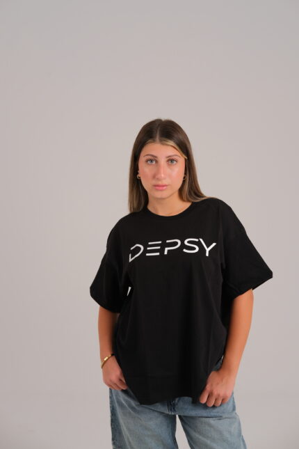 DEPSY Unisex T-Shirt Black Printed