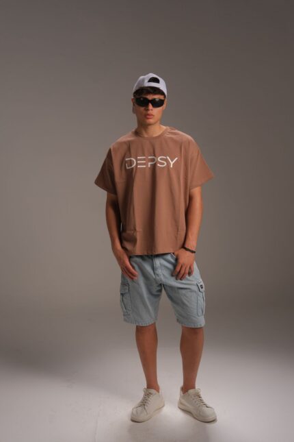 DEPSY Unisex T-Shirt Tan Brown