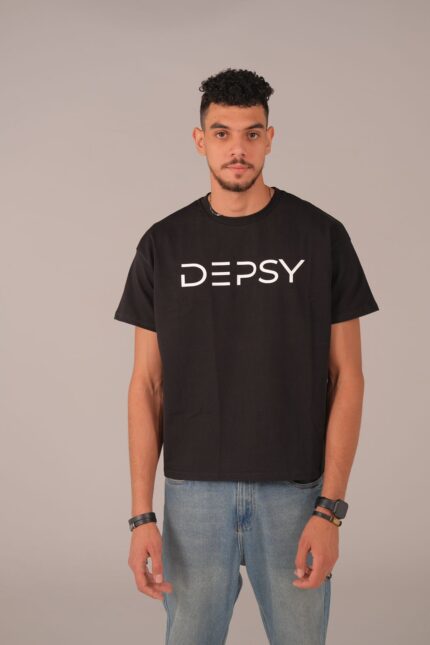 DEPSY Unisex T-Shirt Black Printed