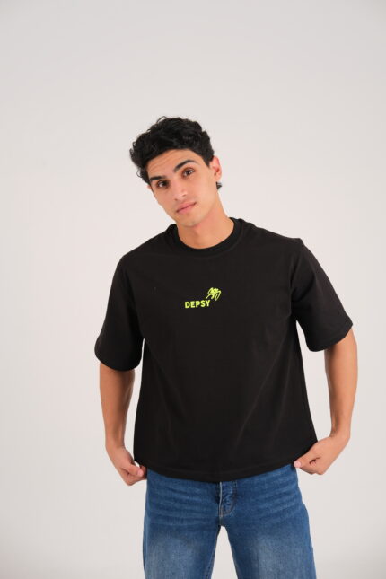 DEPSY Unisex T-Shirt Black Printed