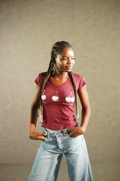 crinkle effect tee